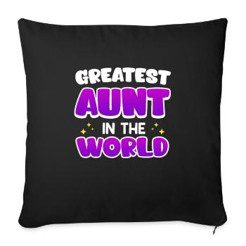 Meilleure tante du monde Fête des mères Meilleure tante Cool Auntie - Housse de coussin décorative 45 x 45 cm - noir - Devant