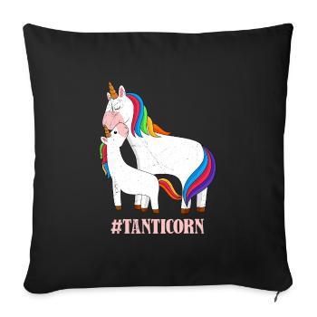 Licorne cool Fête des mères Tantes Licornes - Housse de coussin décorative 45 x 45 cm - noir - Devant