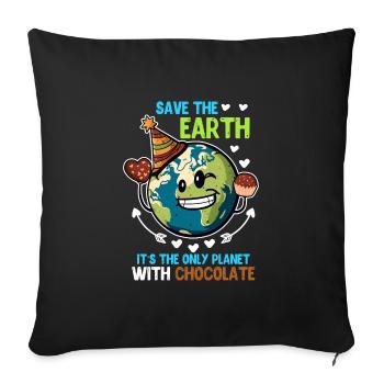 Save the Earth Chocolate Lovers Protection de l’environnement - Housse de coussin décorative 45 x 45 cm - noir - Devant