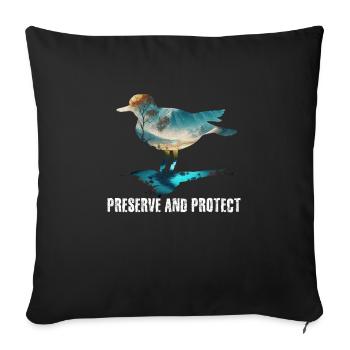 Conservation des espèces du Jour de la Terre Sauvons l’environnement - Housse de coussin décorative 45 x 45 cm - noir - Devant