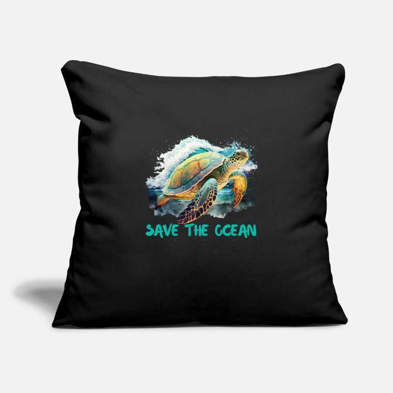 Save the turtles Environmental protection ocean Sofa pillowcase 17,3'' x 17,3'' (45 x 45 cm)