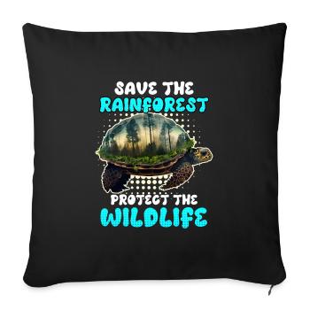 Save the rainforest Wildlife Conservation - Sofa pillowcase 17,3'' x 17,3'' (45 x 45 cm) - black - Front