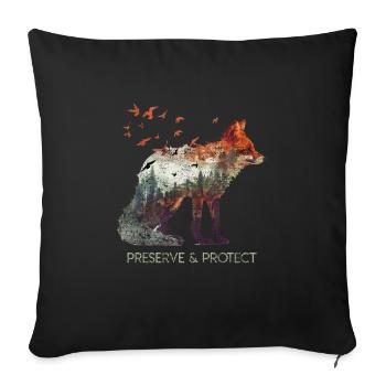 Protection de l’environnement Protection des espèces Sauvez la terre - Housse de coussin décorative 45 x 45 cm - noir - Devant