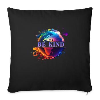 Be Child with Mother Earth Environmental Protection Nature - Sofa pillowcase 17,3'' x 17,3'' (45 x 45 cm) - black - Front