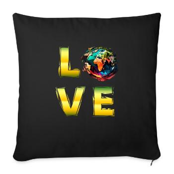 Environment LOVE Earth Day Mission Earth Nature - Sofa pillowcase 17,3'' x 17,3'' (45 x 45 cm) - black - Front