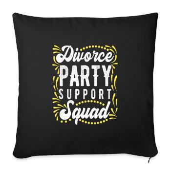 Scheidungsparty Mann glücklich Geschieden - Sofakissenbezug 45 x 45 cm - Schwarz - Vorne