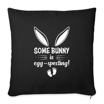Bébé lapin oeuf de Pâques - Housse de coussin décorative 45 x 45 cm - noir - Devant