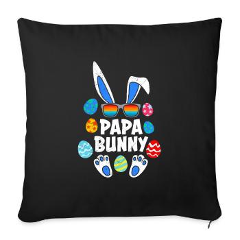 Papa Rabbit Easter Bunny Dad Easter Friends Daddy - Sofa pillowcase 17,3'' x 17,3'' (45 x 45 cm) - black - Front