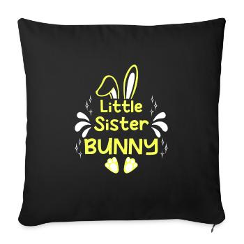 Little Sister Kaninchen Osterhasen Bunny Kinder - Sofakissenbezug 45 x 45 cm - Schwarz - Vorne