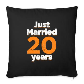 Just Married 20 Years 20th Wedding Anniversary - Sofa pillowcase 17,3'' x 17,3'' (45 x 45 cm) - black - Front