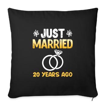 20 years married porcelain wedding - Sofa pillowcase 17,3'' x 17,3'' (45 x 45 cm) - black - Front