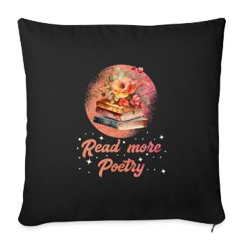 Book lover poetry bookworm reading enthusiasts - Sofa pillowcase 17,3'' x 17,3'' (45 x 45 cm) - black - Front
