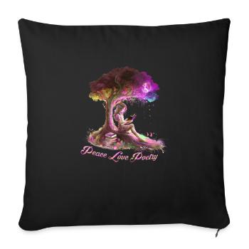 Paix Amour Poésie Poèmes Poètes Poésie et - Housse de coussin décorative 45 x 45 cm - noir - Devant