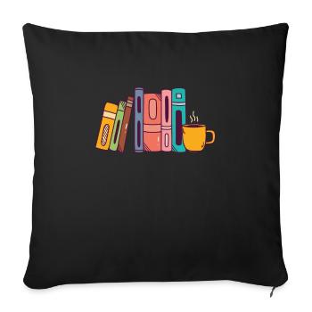 Amateurs de livres rat de bibliothèque et fans de lecture - Housse de coussin décorative 45 x 45 cm - noir - Devant