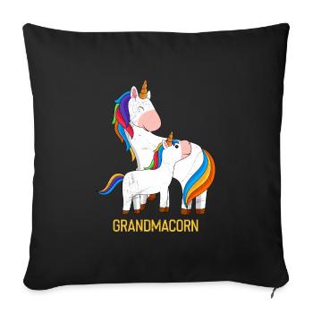 Grandmacorn Mother's Day Unicorn Grandmother Unicorn - Sofa pillowcase 17,3'' x 17,3'' (45 x 45 cm) - black - Front