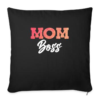 Mama Boss Mother's Day Strong Mom Cool Mom - Sofa pillowcase 17,3'' x 17,3'' (45 x 45 cm) - black - Front