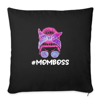 Maman Boss Fête des mères Mama Boss Superviseur - Housse de coussin décorative 45 x 45 cm - noir - Devant