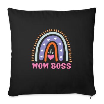 Mama Boss Mother's Day Strong Mom Cool Mom - Sofa pillowcase 17,3'' x 17,3'' (45 x 45 cm) - black - Front