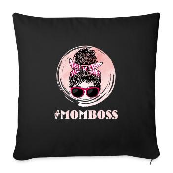 Maman Boss Fête des mères Mama Boss Superviseur - Housse de coussin décorative 45 x 45 cm - noir - Devant