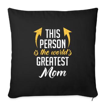 La plus grande fête des mères du monde Meilleure Mama Queen - Housse de coussin décorative 45 x 45 cm - noir - Devant