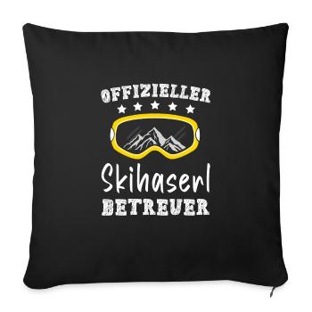 Offizieller Skihaserl Betreuer Skibunny Apres Ski - Sofakissenbezug 45 x 45 cm - Schwarz - Vorne
