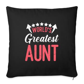 World greatest Auntie Muttertag Beste Tante - Sofakissenbezug 45 x 45 cm - Schwarz - Vorne