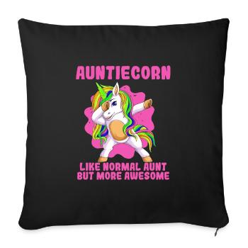 Tanticorn Tantes Fête des mères Licorne Fan Tante - Housse de coussin décorative 45 x 45 cm - noir - Devant