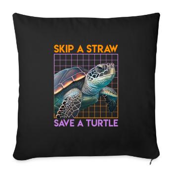 Save the turtles Save the Ocean Environmental Love - Sofa pillowcase 17,3'' x 17,3'' (45 x 45 cm) - black - Front