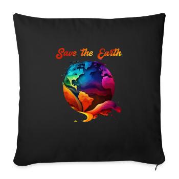 Sauvegarde de la Terre Protection de l’environnement et protection des espèces - Housse de coussin décorative 45 x 45 cm - noir - Devant