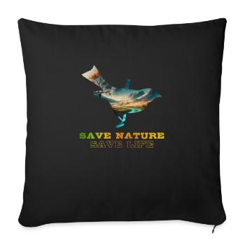 Save the Nature Environmental Protection Save the Earth - Sofa pillowcase 17,3'' x 17,3'' (45 x 45 cm) - black - Front