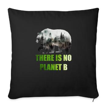 Il n’y a pas de Planète B Earth Day Mission Erde - Housse de coussin décorative 45 x 45 cm - noir - Devant