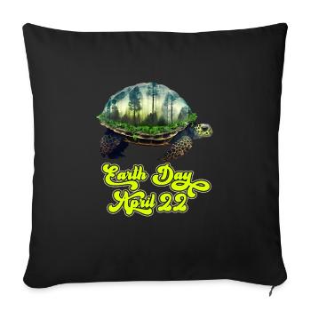 Jour de la Terre 22 avril Mission Terre Protection de l’environnement - Housse de coussin décorative 45 x 45 cm - noir - Devant
