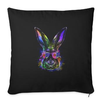 Cool Easter Bunny Happy Easter Bunny - Sofa pillowcase 17,3'' x 17,3'' (45 x 45 cm) - black - Front