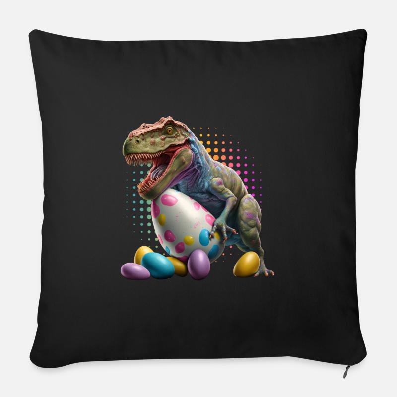 Eggspert Egg Hunt Dinosaur Easter Eggs - Sofa pillowcase 17,3'' x 17,3'' (45 x 45 cm) - black