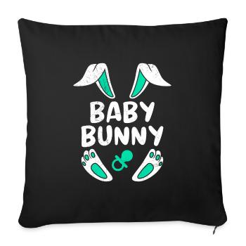 Bébé lapin de Pâques Petit lapin Enfants - Housse de coussin décorative 45 x 45 cm - noir - Devant