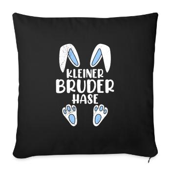 Bruder Hase Osterhasen Osterfreunde Kinder - Sofakissenbezug 45 x 45 cm - Schwarz - Vorne
