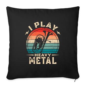 Euphonium Horn I joue du heavy metal - Housse de coussin décorative 45 x 45 cm - noir - Devant