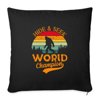 Cache-cache et cherchez Nature Garçons Randonneurs Drôle - Housse de coussin décorative 45 x 45 cm - noir - Devant