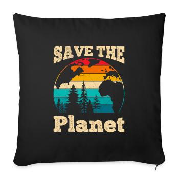 Save Our Planet Design Environmentalists - Sofa pillowcase 17,3'' x 17,3'' (45 x 45 cm) - black - Front