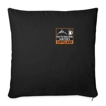 Summit Bierfan Bergfan Wanderer - Sofakissenbezug 45 x 45 cm - Schwarz - Vorne