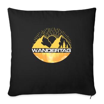 Wandertage Bergfan Wandern Hiking - Sofakissenbezug 45 x 45 cm - Schwarz - Vorne