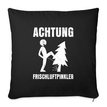 Naturburschen I pee Outside Wandern lustig Berge - Sofakissenbezug 45 x 45 cm - Schwarz - Vorne