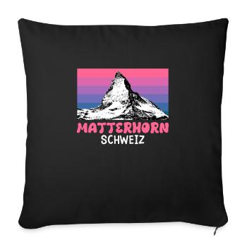 Matterhorn Bergsteiger Summit Wandern klettern - Sofakissenbezug 45 x 45 cm - Schwarz - Vorne