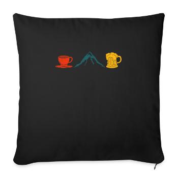 Coffee lover beer fan mountaineer hiker mountain fan - Sofa pillowcase 17,3'' x 17,3'' (45 x 45 cm) - black - Front