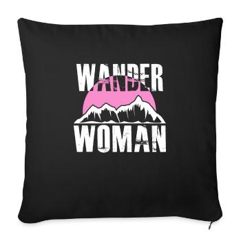 Randonnée Alpinisme Randonnée Randonnée Femmes - Housse de coussin décorative 45 x 45 cm - noir - Devant