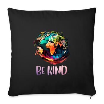 Soyez gentil Sauver la Terre Protection de l’environnement Conservation de la nature - Housse de coussin décorative 45 x 45 cm - noir - Devant