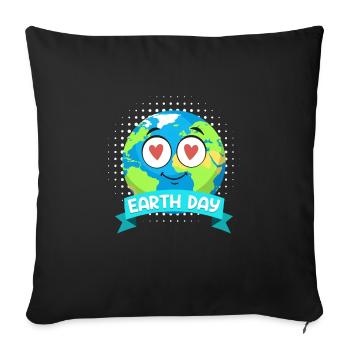 Environmentalists Earth Day Mission Earth Environment - Sofa pillowcase 17,3'' x 17,3'' (45 x 45 cm) - black - Front