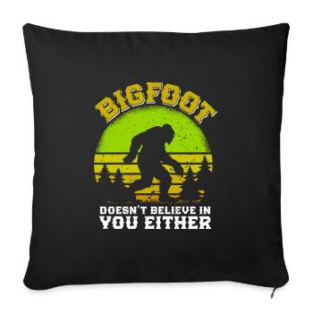 Bigfoot mountain fan hiker funny outdoorsman - Sofa pillowcase 17,3'' x 17,3'' (45 x 45 cm) - black - Front