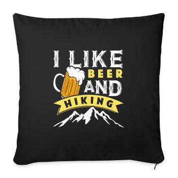 Hiking Beer Fan I like Beer and Hiking Funny - Sofa pillowcase 17,3'' x 17,3'' (45 x 45 cm) - black - Front