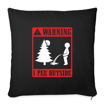 I love peeing outside hikers funny mountains - Sofa pillowcase 17,3'' x 17,3'' (45 x 45 cm) - black - Front